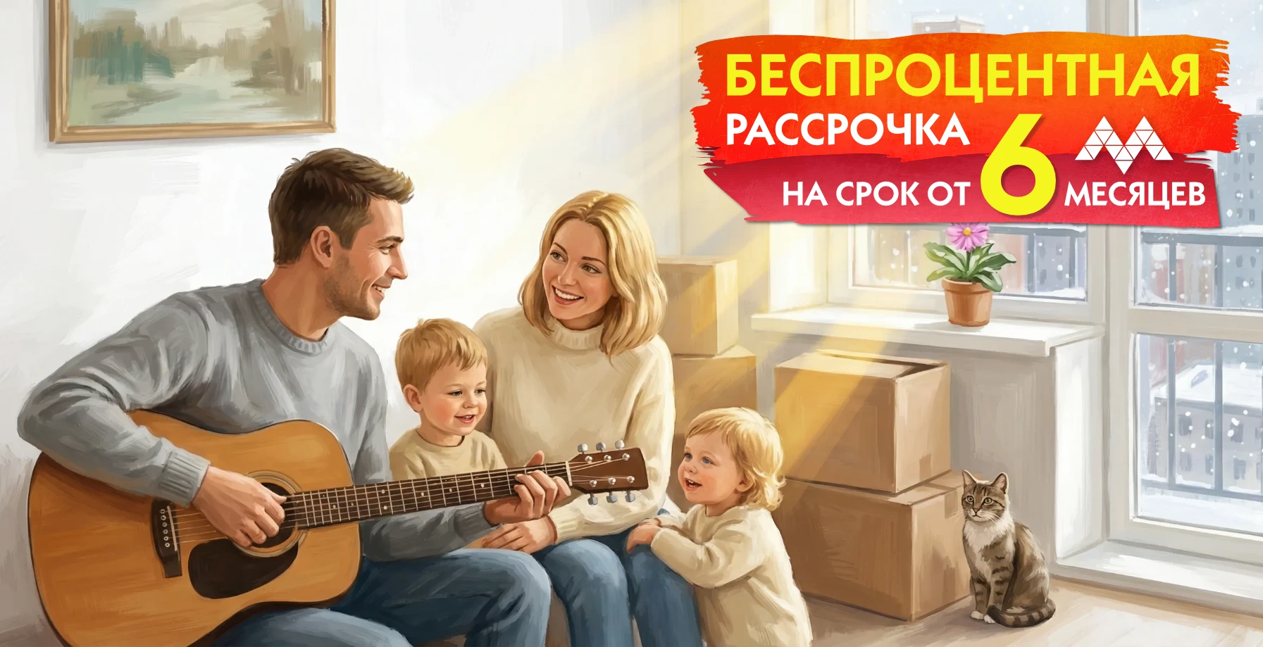 Беспроцентная рассрочка на срок от 6 месяцев.