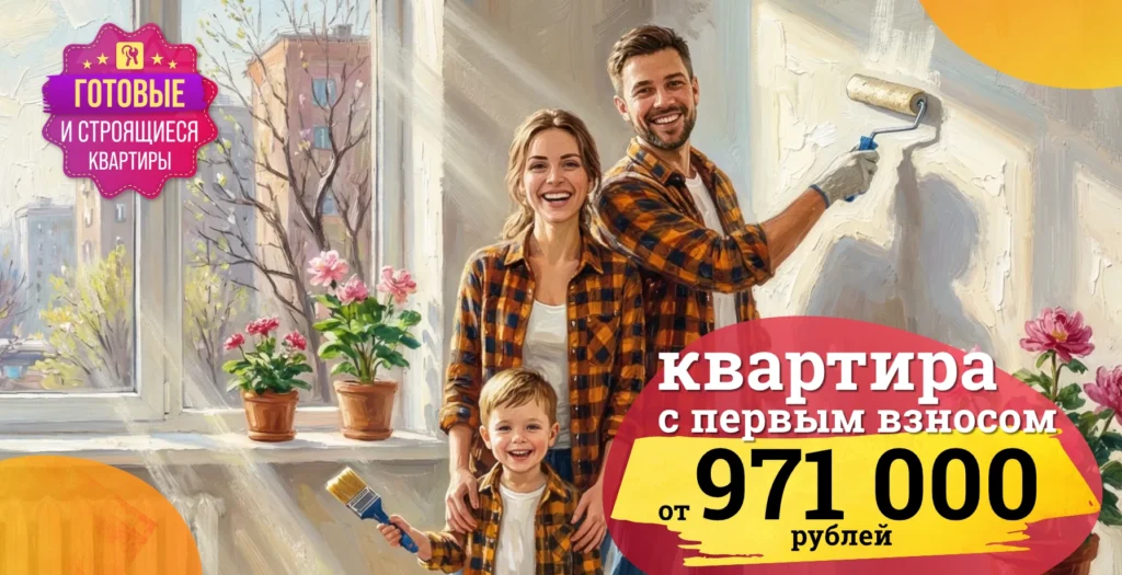 Квартира с первоначальным взносом от 958 000 рублей